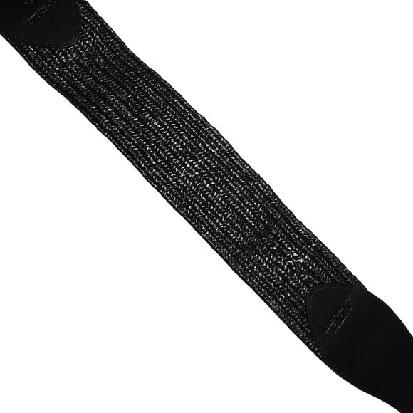 Ralph Lauren Black Statement Belt Leather Buckle Womens XS Stretch NEW 2.5\